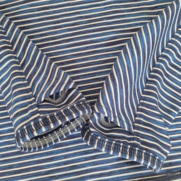 Athleta Striped Half Zip Top - Blue and White Size Small - Picture 7 of 7